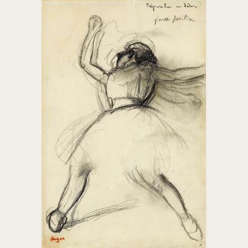 Danseuse debout, le bras droit levé (Standing dancer, right arm raised) by  Edgar Degas - Artvee