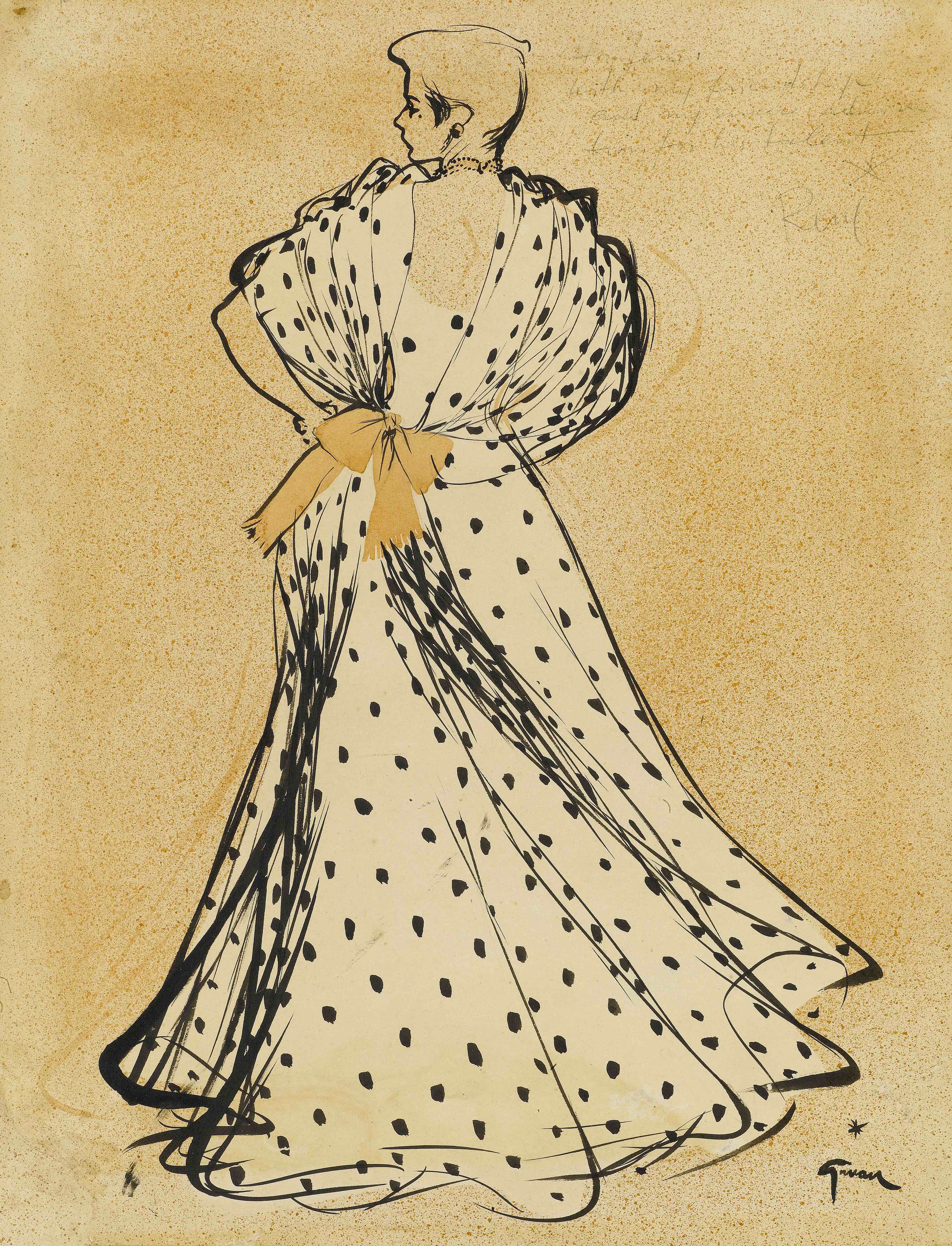 René GRUAU | Woman in a Lanvin Dress